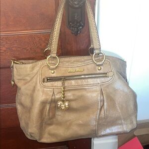 Miu Miu Tan Leather Women's Bag